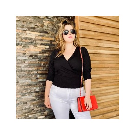 Blusa con escote y pretina BL-ST- 046