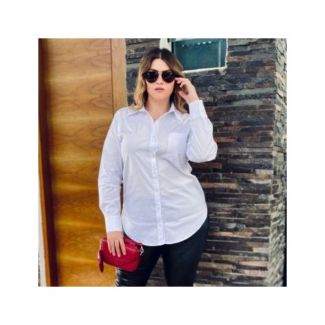 Camisa entallada Tallas Extras, 9512 (Blanco)