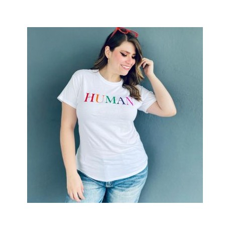 Playera talla extra, modelo 9001-42 human (Blanco)