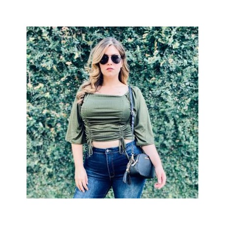 Crop top talla extra, modelo 1741 (olivo)