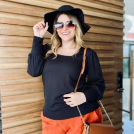 Blusa manga larga en talla extra, modelo 1750 (negro)