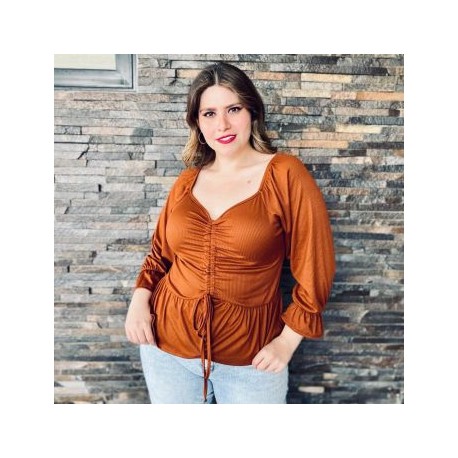 Blusa strech de manga larga, modelo 1761