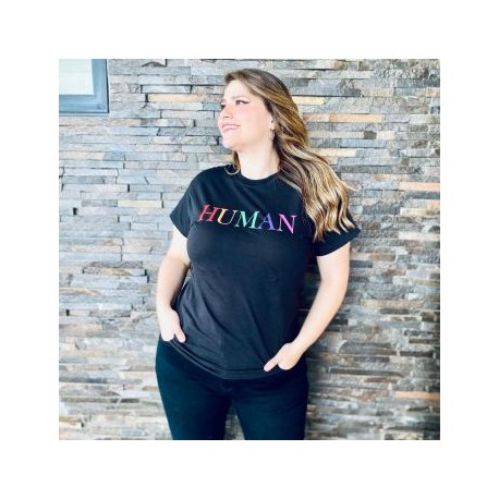 Playera talla extra, modelo 9001-42 human (Negro)