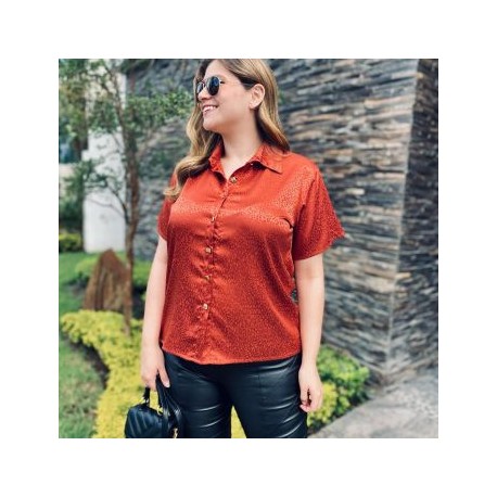 Camisa satinada en talla extra, modelo 731 (chedron)