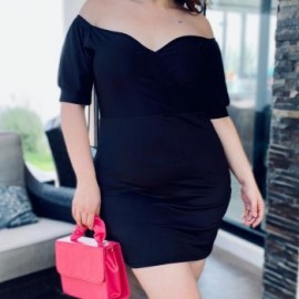 Vestido corto de fiesta (talla extra), modelo 4267 (Negro)