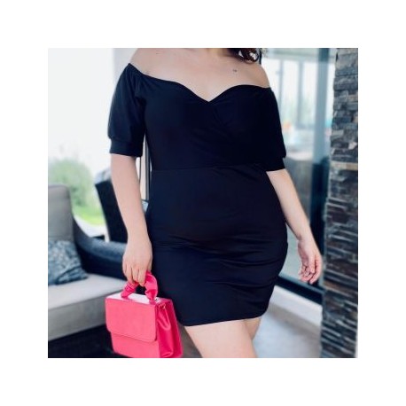 Vestido corto de fiesta (talla extra), modelo 4267 (Negro)