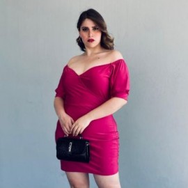 Vestido corto de fiesta (talla extra), modelo 4267 (Fiusha)