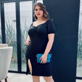 Vestido strech talla extra, modelo 4280 (Negro)