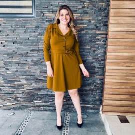 Vestido corte ``A´´ talla extra, modelo 4258 (chedron)