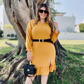 Vestido Midi con apertura lateral 4070