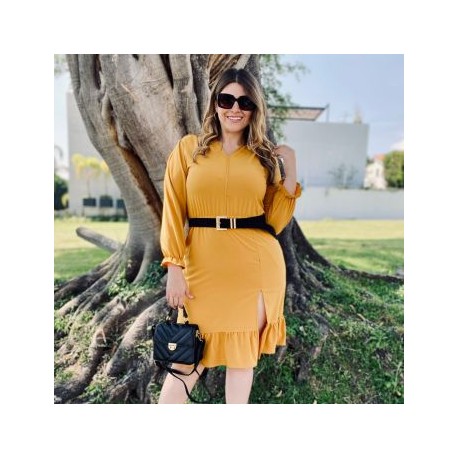 Vestido Midi con apertura lateral 4070