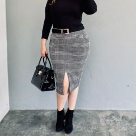 Falda Entubada Super Strech Cuadros 4053