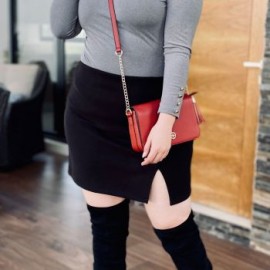 Mini Falda Tela Tipo Abrigo F- 2658