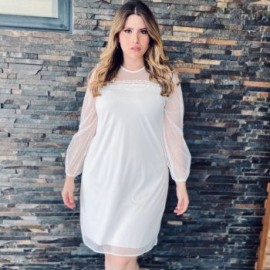 Vestido de mesh con forro 5039