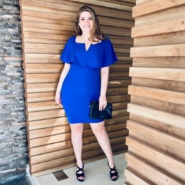 Vestido Strech con escote barco V4039