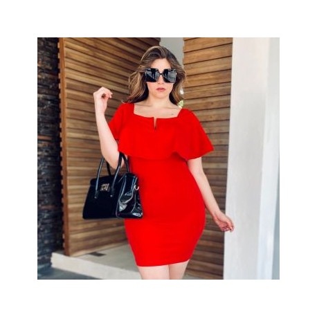 Vestido Strech con escote barco V4039