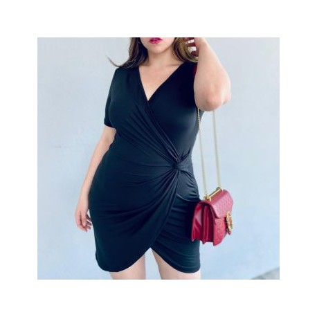 Vestido con nudo strech V 4131