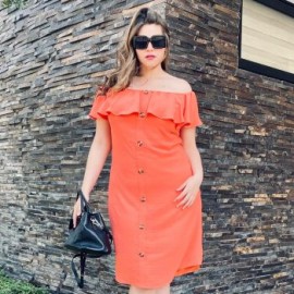 Vestido Campesino con Botones V-ST- 006