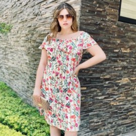 Vestido de Lino con botones V-ST-  007