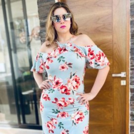 Maxi Vestido Con Manga Caida V 4031