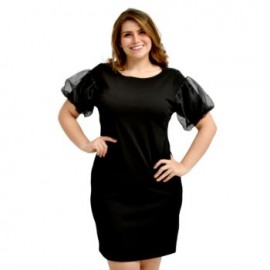 Vestido formal con manga bombacha C-MIC- 11496