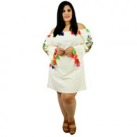 Vestido de Manta con Bordados *Coleccion de Lujo* RD917 (100% Algodón)