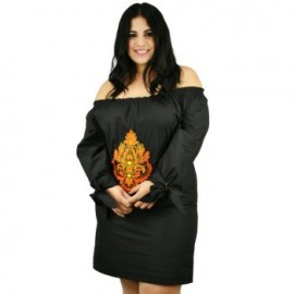 Vestido de Manta con Bordados *Coleccion de Lujo* RD896 (100% Algodón)